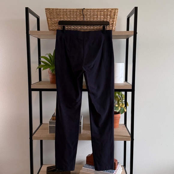 NWT Eileen Fisher Washable Stretch Crepe Mid-Rise Navy Knit Pull On Slim Pant, S - Picture 7 of 11